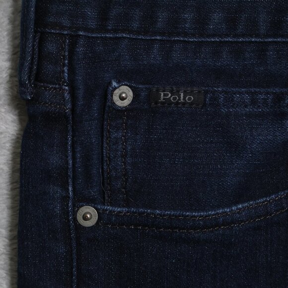 Polo Ralph Lauren Jeans Mens 42Tx36 Dark Blue Stretch Denim Straight Leg Classic - Picture 4 of 14